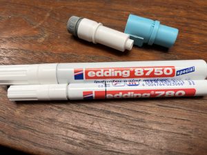 edding white pens
